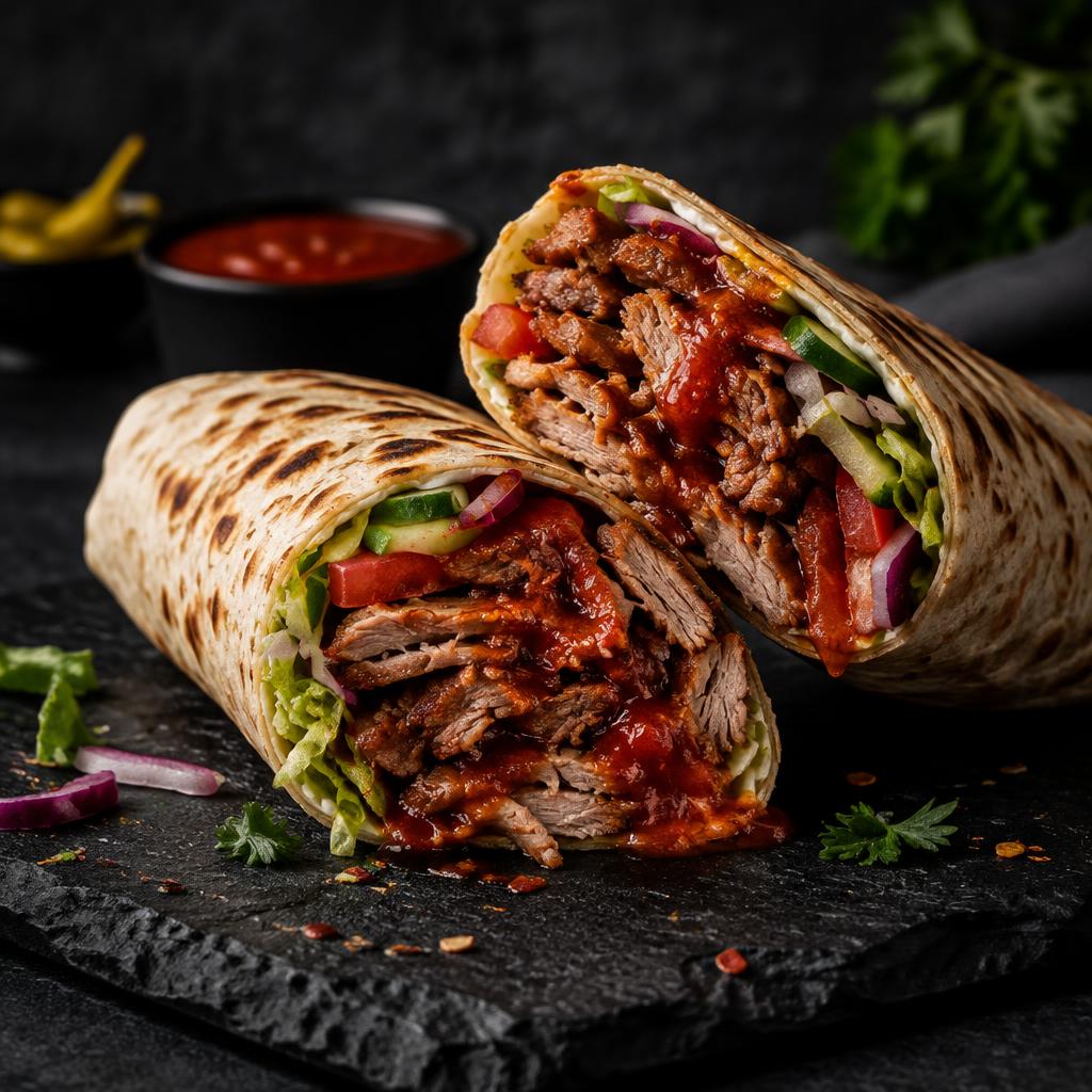 Etli Döner Dürüm halkaistuna